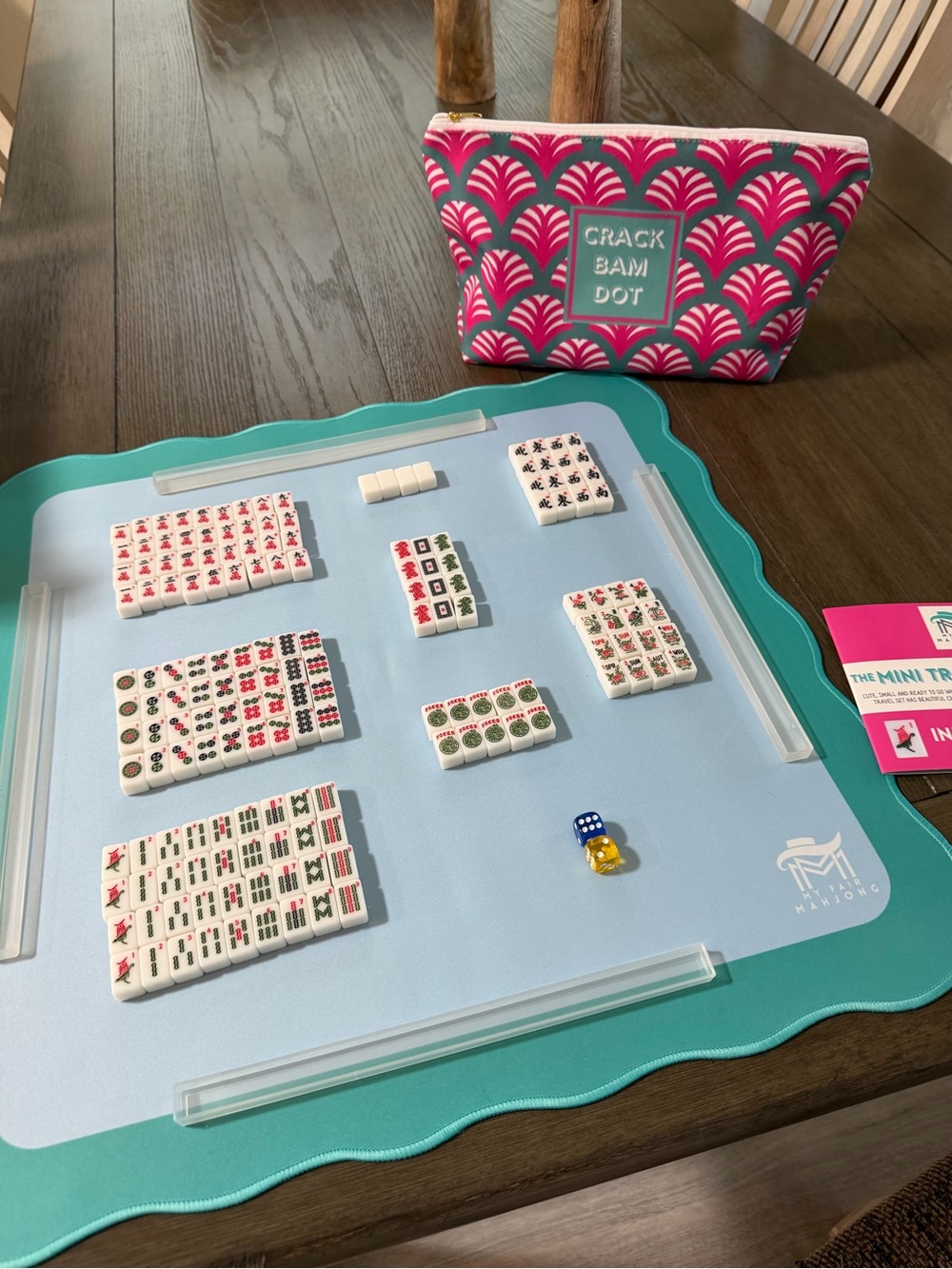 White Mahjong Tiles Set - Classic Floral Accents - Picture 2 of 13